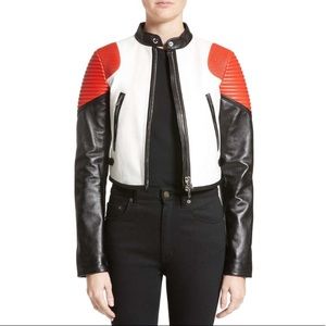 Givenchy Colorblock Lambskin Leather Moto Jacket